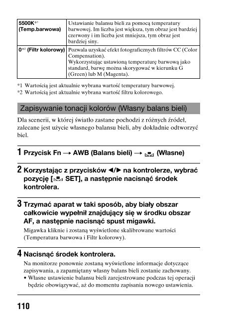 Sony DSLR-A550L - DSLR-A550L Consignes d&rsquo;utilisation Polonais