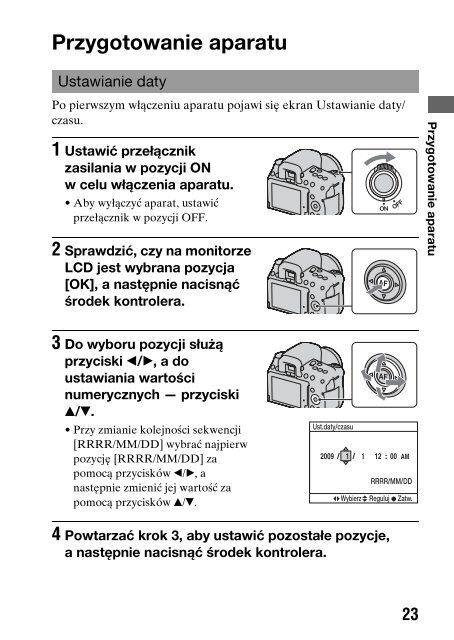 Sony DSLR-A550L - DSLR-A550L Consignes d&rsquo;utilisation Polonais