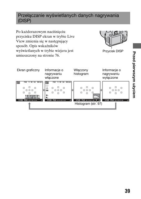 Sony DSLR-A550L - DSLR-A550L Consignes d&rsquo;utilisation Polonais