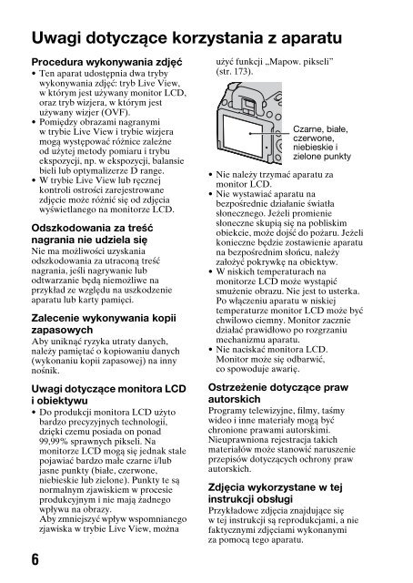 Sony DSLR-A550L - DSLR-A550L Consignes d&rsquo;utilisation Polonais