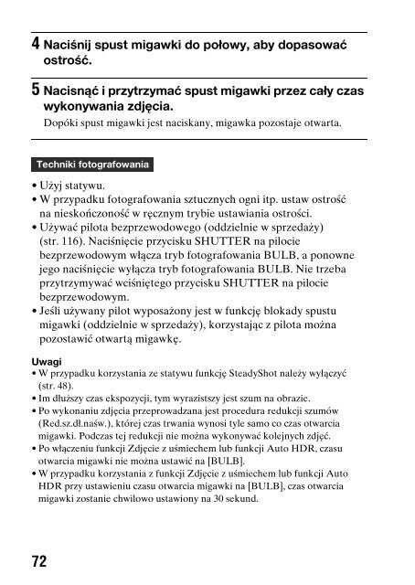 Sony DSLR-A550L - DSLR-A550L Consignes d&rsquo;utilisation Polonais