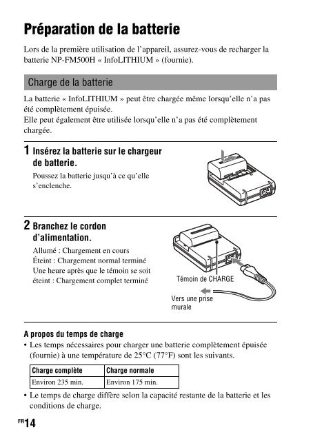 Sony DSLR-A550L - DSLR-A550L Consignes d&rsquo;utilisation Fran&ccedil;ais