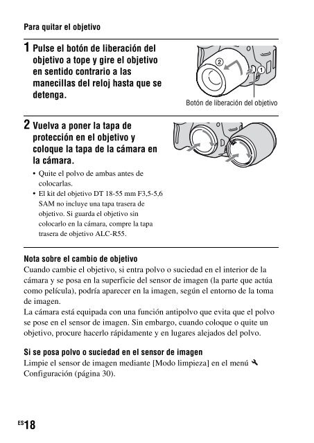 Sony DSLR-A550L - DSLR-A550L Consignes d&rsquo;utilisation Espagnol