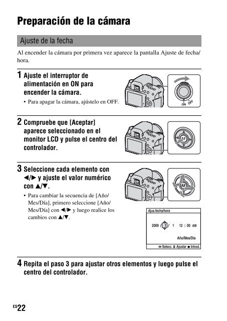 Sony DSLR-A550L - DSLR-A550L Consignes d&rsquo;utilisation Espagnol