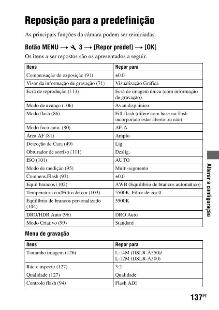 Sony DSLR-A550L - DSLR-A550L Consignes d&rsquo;utilisation Espagnol