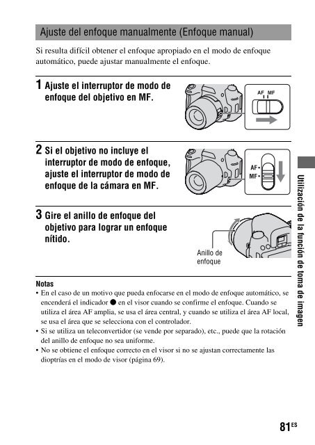 Sony DSLR-A550L - DSLR-A550L Consignes d&rsquo;utilisation Espagnol