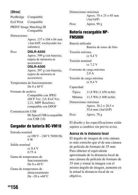 Sony DSLR-A550L - DSLR-A550L Consignes d&rsquo;utilisation Portugais