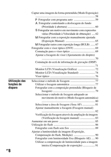 Sony DSLR-A550L - DSLR-A550L Consignes d&rsquo;utilisation Portugais