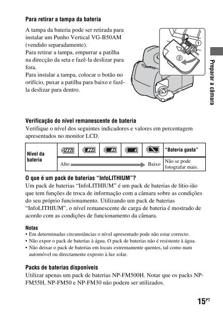 Sony DSLR-A550L - DSLR-A550L Consignes d&rsquo;utilisation Portugais