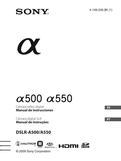 Sony DSLR-A550L - DSLR-A550L Consignes d&rsquo;utilisation Portugais