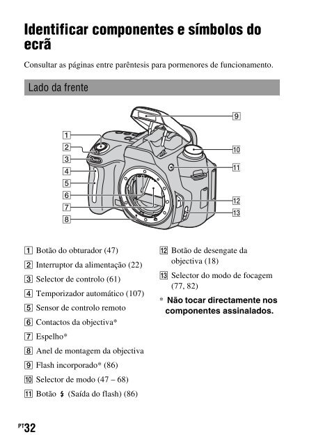 Sony DSLR-A550L - DSLR-A550L Consignes d&rsquo;utilisation Portugais