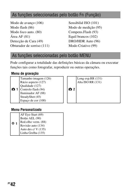 Sony DSLR-A550L - DSLR-A550L Consignes d&rsquo;utilisation Portugais