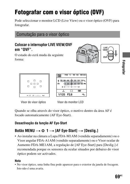 Sony DSLR-A550L - DSLR-A550L Consignes d&rsquo;utilisation Portugais