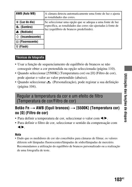 Sony DSLR-A550L - DSLR-A550L Consignes d&rsquo;utilisation Portugais