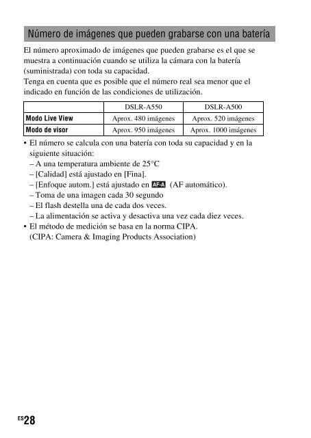 Sony DSLR-A550L - DSLR-A550L Consignes d&rsquo;utilisation Portugais