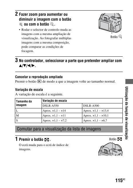 Sony DSLR-A550L - DSLR-A550L Consignes d&rsquo;utilisation Portugais