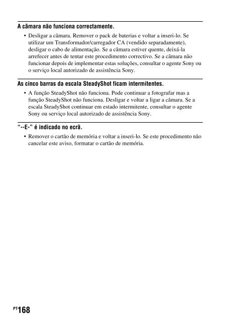 Sony DSLR-A550L - DSLR-A550L Consignes d&rsquo;utilisation Portugais