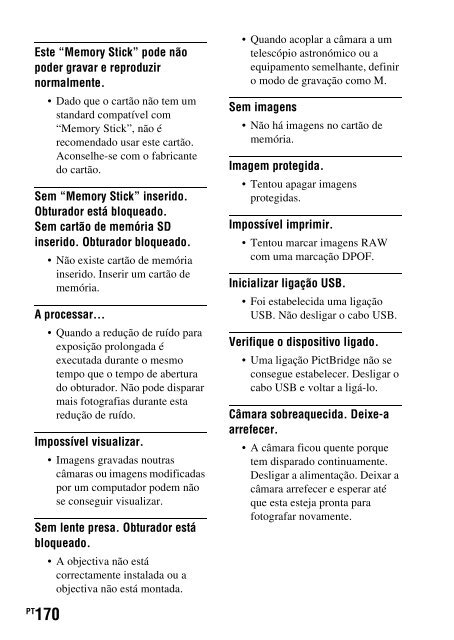 Sony DSLR-A550L - DSLR-A550L Consignes d&rsquo;utilisation Portugais