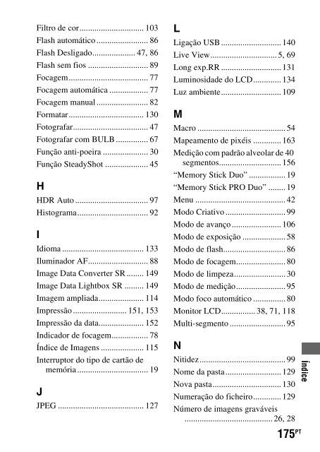 Sony DSLR-A550L - DSLR-A550L Consignes d&rsquo;utilisation Portugais