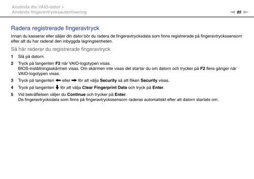 Sony VPCS13X9R - VPCS13X9R Mode d'emploi Su&eacute;dois