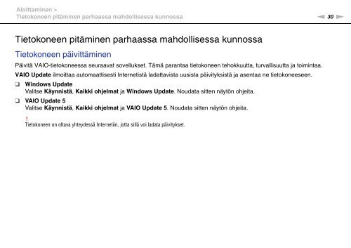 Sony VPCS13X9R - VPCS13X9R Mode d'emploi Finlandais