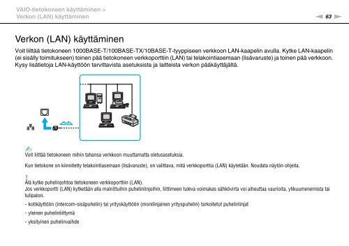 Sony VPCS13X9R - VPCS13X9R Mode d'emploi Finlandais