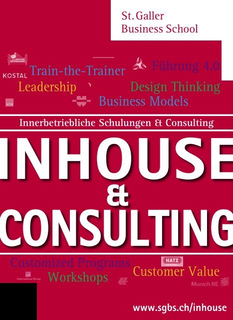 Innerbetriebliche Schulungen & Consulting St. Galler Business School