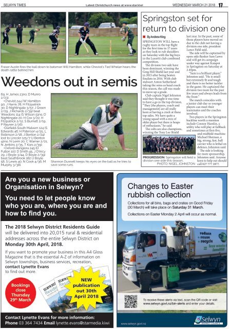 Selwyn Times: March 21, 2018