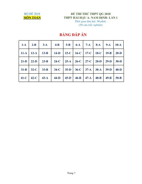 Bộ đề thi thử THPT QG 2018 Các môn HÓA - VẬT LÍ - TOÁN Các trường THPT Cả nước CÓ ĐÁP ÁN KÈM LỜI GIẢI (Lần 1) [DC19032018]