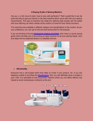 A Buying Guide of Sewing Machine