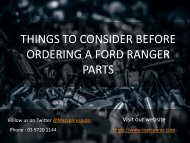 Things to Consider Before Ordering a Ford Ranger Parts