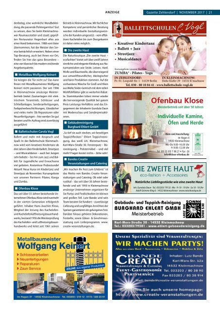 Gazette Zehlendorf Nr. 11/2017