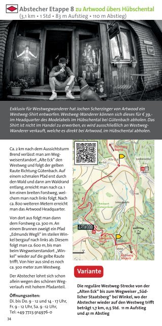 Westweg-Broschüre 2018 Etappen & Unterkünfte