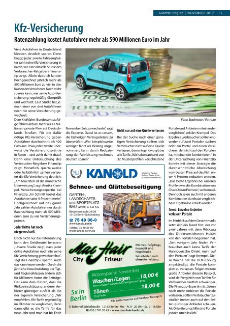 Gazette Steglitz Nr. 11/2017