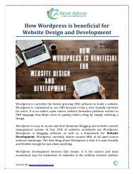 How WordPress is beneficial for Website Design and Development