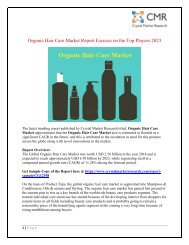 Organic Hair Care Market to Rear Excessive Growth during 2014 – 2023