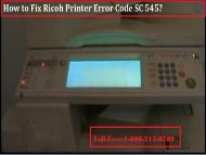 call 1-800-213-8289 to Fix Ricoh Printer Error Code SC 545