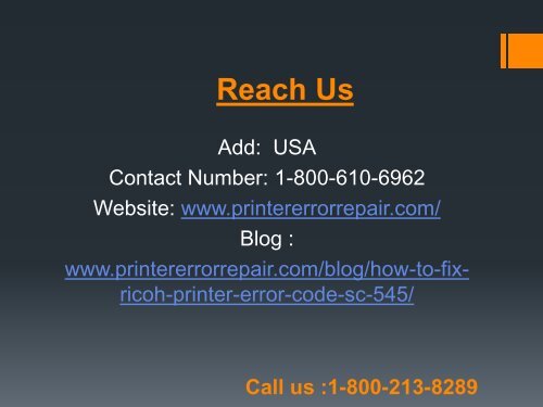 call 1-800-213-8289 to Fix Ricoh Printer Error Code SC 545