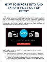 How to Import Into And Export Data Out of XERO?