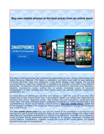 Buy new mobile phones at the best prices from an online store