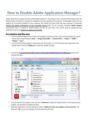 How to Disable Adobe Application Manager