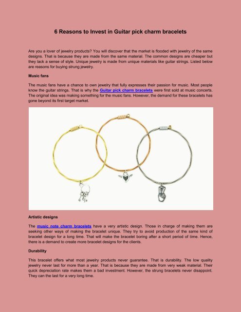 6 Reasons to Invest in Guitar pick charm bracelets