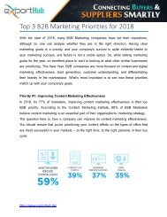 Top 3 B2B Marketing Priorities for 2018