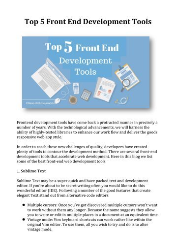 Top 5 Front End Development Tools
