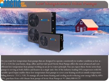Low Temperature Heat Pumps