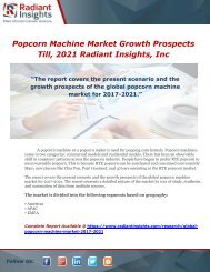 Popcorn Machine Market Growth Prospects Till, 2021  Radiant Insights, Inc