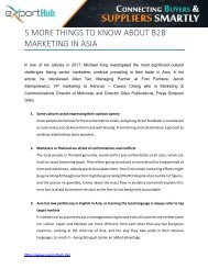 5 MORE THINGS TO KNOW ABOUT B2B MARKETING IN ASIA
