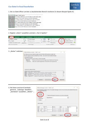 Schrittaufzeichnung csv