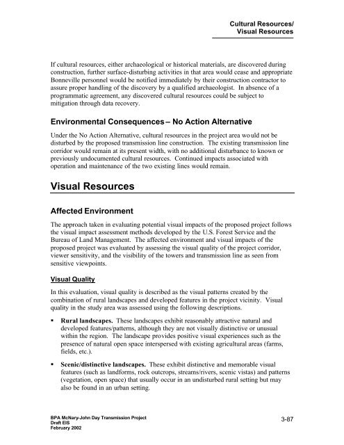 DOE/EIS-0332; McNary-John Day Transmission Line Project Draft ...