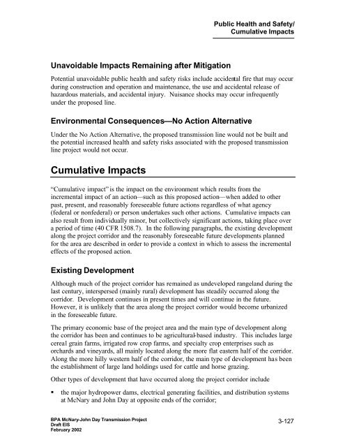 DOE/EIS-0332; McNary-John Day Transmission Line Project Draft ...